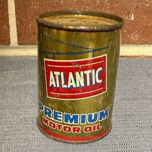 Premium Motor Oil Can Coin Bank- Vintage Gold and Red